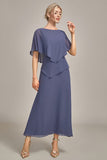 Schede Stormy Chiffon Boat Neck Long Choir Dress