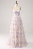 Afbeelding in Gallery-weergave laden, Lavendel bloem gelaagde prinses Prom jurk met geplooid