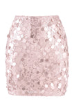 Glamoureuze grote pailletten mini glinsterende nachtrok met hoge taille voor vrouwen