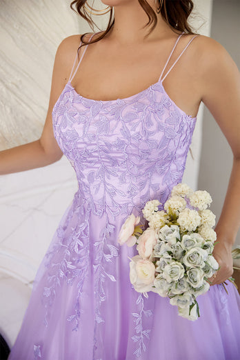 Elegante Lavendel A-lijn Galajurk