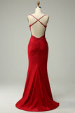 Zeemeermin Halter Donkerrood Galajurk met Appliques