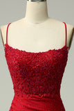 Zeemeermin Halter Donkerrood Galajurk met Appliques