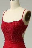 Zeemeermin Halter Donkerrood Galajurk met Appliques