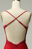 Zeemeermin Halter Donkerrood Galajurk met Appliques