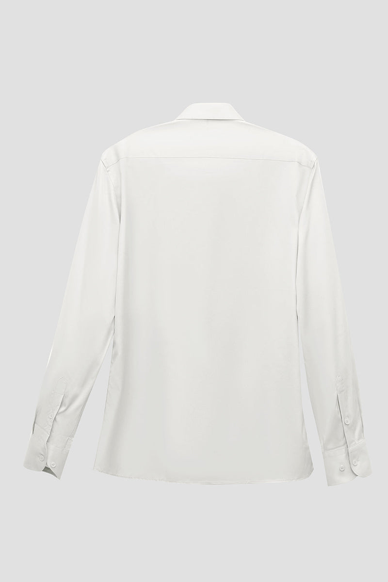 Afbeelding in Gallery-weergave laden, Wit Massief Lange Mouwen HerenPak Shirt