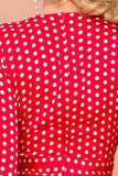 Boheemse Polka Dot Jurk met Lange Mouwen