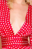 Boheemse Polka Dot Jurk met Lange Mouwen