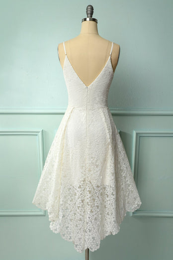 Witte kanten asymmetrishe jurk