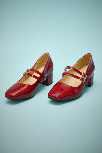 Rode Retro-schoenen met Bandjes