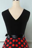 Rood Dots Vintage jaren 1950 Jurk