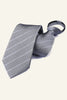 Afbeelding in Gallery-weergave laden, Donkergrijs gestreepte heren stropdas voor feestje