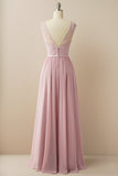 Blush Lange Chiffon & Kant Formele Jurk