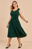 Afbeelding in Gallery-weergave laden, Donkergroene grote maat Vintage Swing jurk