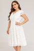 Afbeelding in Gallery-weergave laden, Plus size witte Midi kanten jurk