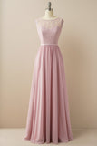 Blush Lange Chiffon & Kant Formele Jurk