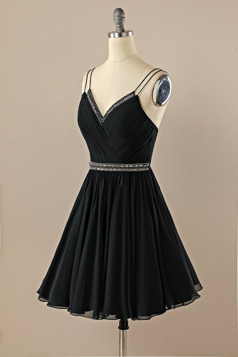 Afbeelding in Gallery-weergave laden, V hals Kleine zwarte jurk