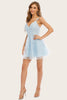 Afbeelding in Gallery-weergave laden, Blauwe Appliques Homecoming Dress