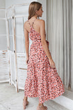 Roze Stippen Maxi Boho Jurk