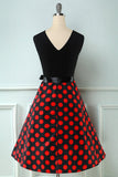 Rood Dots Vintage jaren 1950 Jurk