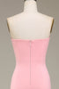 Afbeelding in Gallery-weergave laden, Blozen roze zeemeermin Sweetheart satijnen lange bruidsmeisje jurk