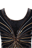 Zwarte jaren 1920 pailletten Fringe Flapper jurk