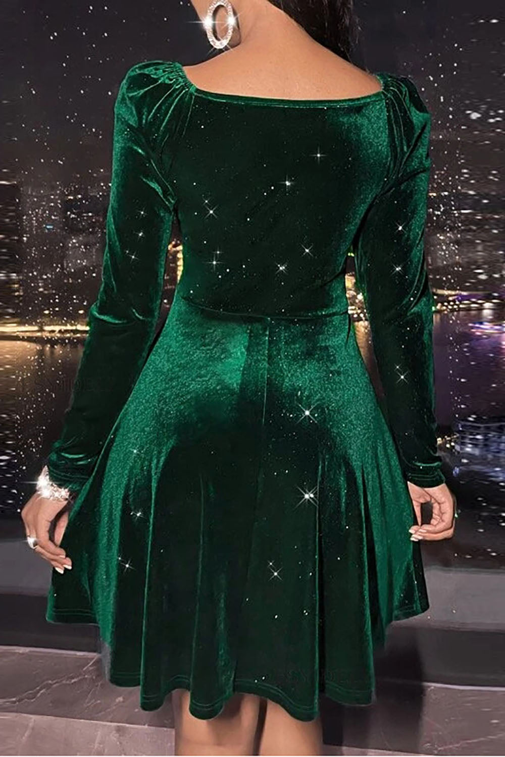 Bbonlinedress Fluwelen cocktailjurk met lange mouwen voor dames, fluwelen vintage midi-jurk voor bruiloftsgasten, Zwart, S Bbonlinedress Fluwelen cocktailjurk met lange mouwen voor dames, fluwelen vintage midi-jurk voor bruiloftsgasten, Zwart, S
