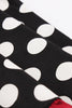 Afbeelding in Gallery-weergave laden, Zwarte Strapless Witte Polka Dots Belted 1950s Jurk met Ruches