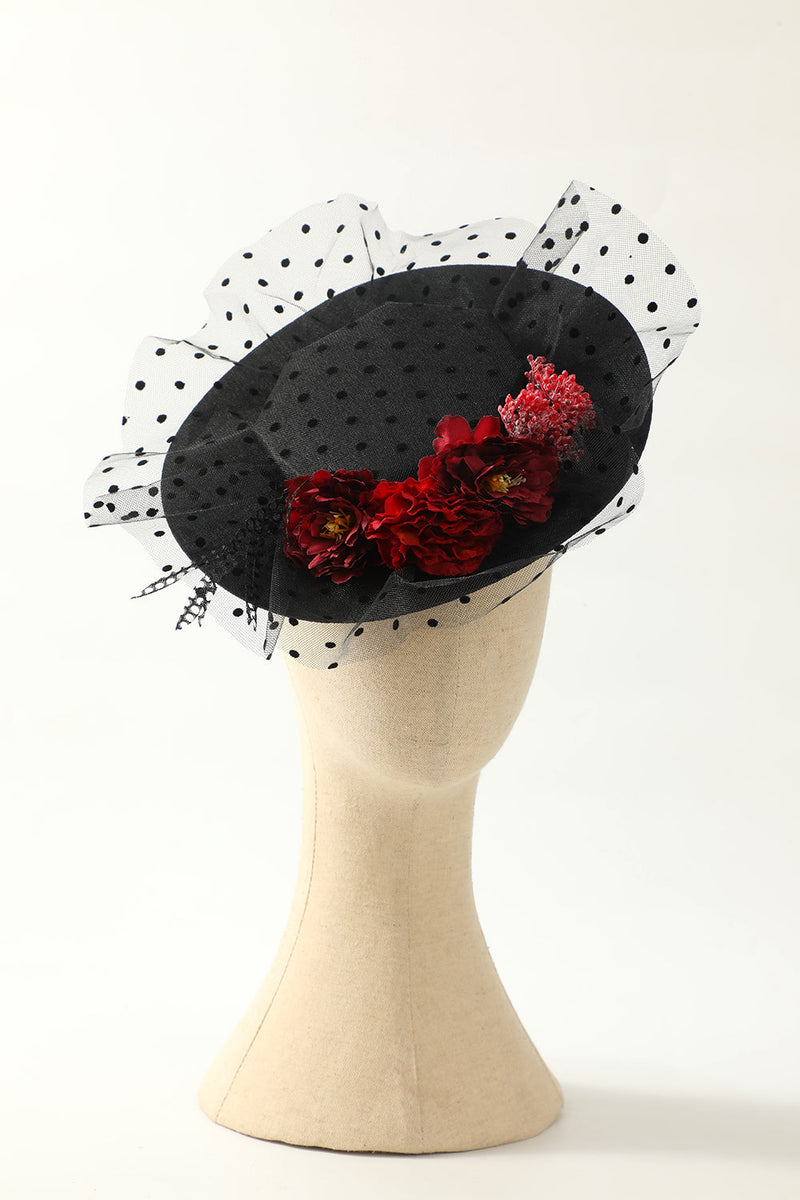 Afbeelding in Gallery-weergave laden, Zwarte Halloween Top Hoed met bloemen