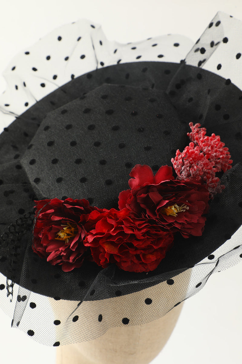 Afbeelding in Gallery-weergave laden, Zwarte Halloween Top Hoed met bloemen