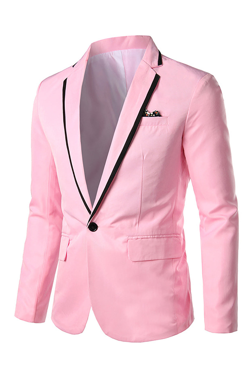 Roze Gekerfde Revers Heren Prom Blazer