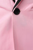 Roze Gekerfde Revers Heren Prom Blazer