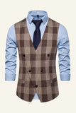 Revers Bruin Heren Check Vest