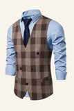 Revers Bruin Heren Check Vest