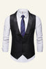 Afbeelding in Gallery-weergave laden, Zwarte Single Breasted Shawl Revers Heren Vest