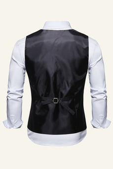Single Breasted Revers Print Heren Pak Vest