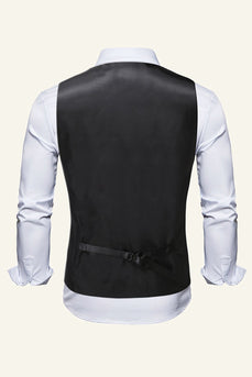 Single Breasted Slim Fit Print Heren Pak Vest