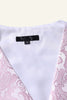 Afbeelding in Gallery-weergave laden, Single Breasted Revers Roze Print Heren Vest