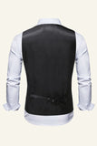 Single Breasted Revers Goud Heren Vest