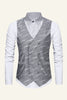 Afbeelding in Gallery-weergave laden, Grijs Revers Double Breasted Heren Pak Vest