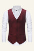 Afbeelding in Gallery-weergave laden, Burgundy Single Breasted Heren Casual Vest