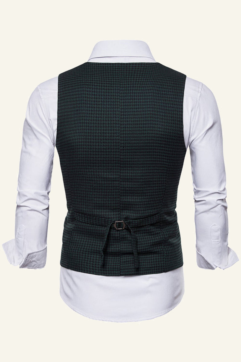 Afbeelding in Gallery-weergave laden, Donkergroen Revers Double Breasted Heren Pak Vest