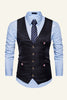 Afbeelding in Gallery-weergave laden, Zwarte Single Breasted Revers Heren Zwart Vest