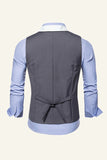 Zwarte Sjaal Revers Double Breasted Heren Pak Vest