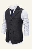 Peak Revers Single Breasted Heren Pak Vest