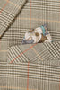Afbeelding in Gallery-weergave laden, Kaki krijtstrepen Peak Revers 2-delige mannen trouwpakken