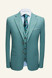 Mint 3-delige gekerfde revers heren prom suits