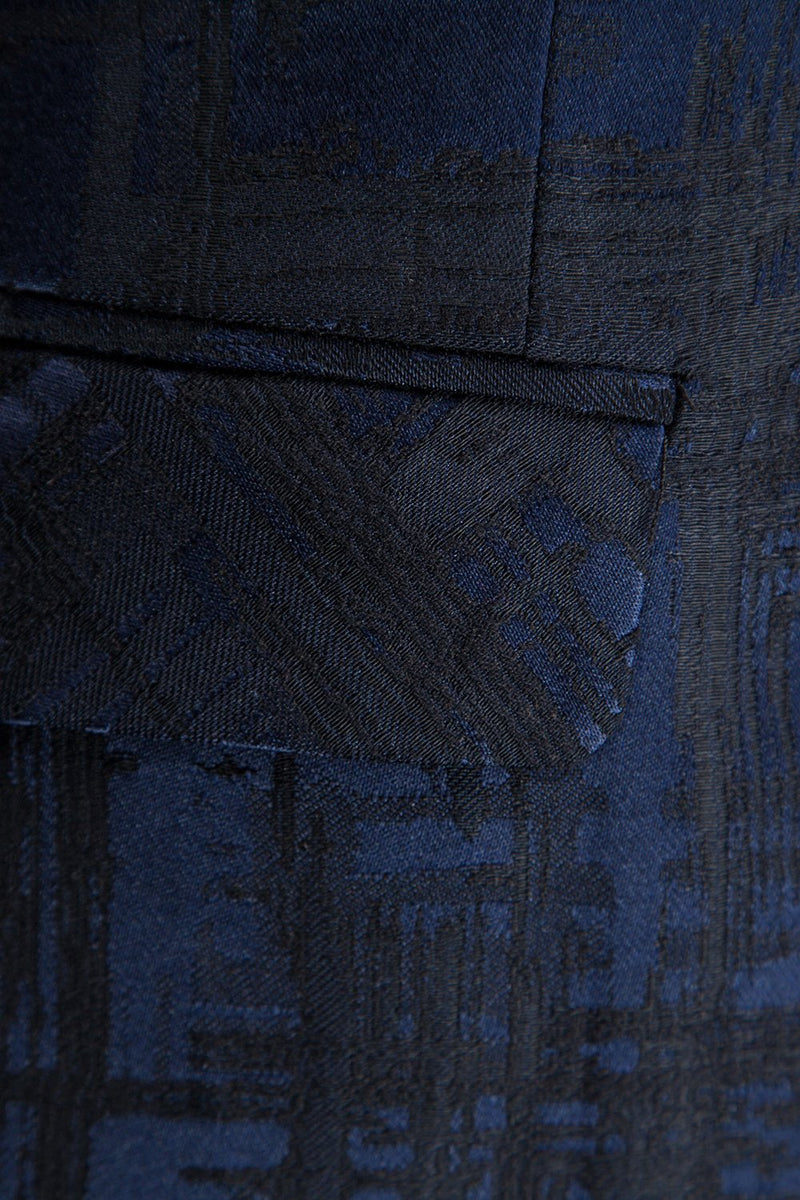Afbeelding in Gallery-weergave laden, Donkerblauwe gekerfde revers 2-delig herenpak