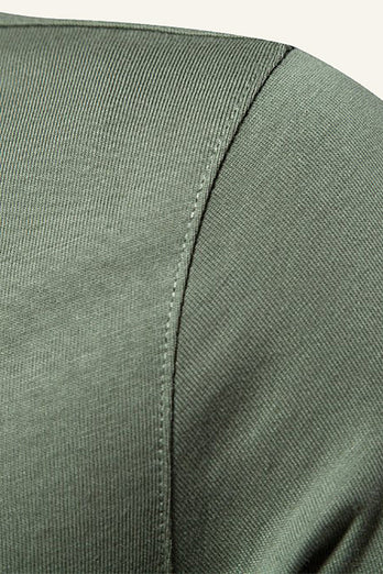 Klassiek Grijs Groen Regular Fit Heren Polo shirt met kraag