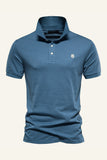 Klassiek Grijs Groen Regular Fit Heren Polo shirt met kraag