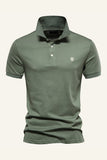 Klassiek Grijs Groen Regular Fit Heren Polo shirt met kraag